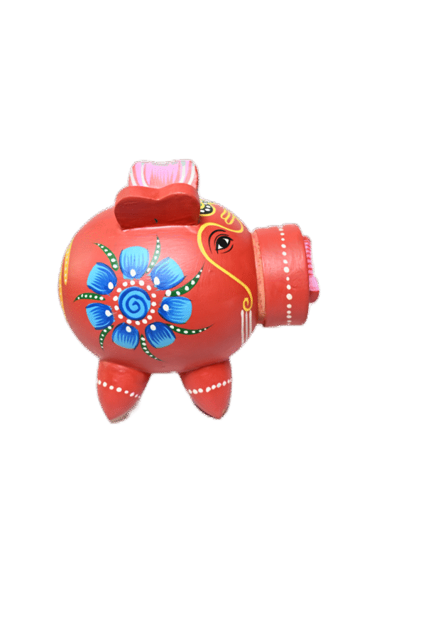 Elephant Piggy Bank  Wooden Handcrafted Statue for PiggyBank | Showpiece Figurine |  Home Decor | Gifts | Toys 