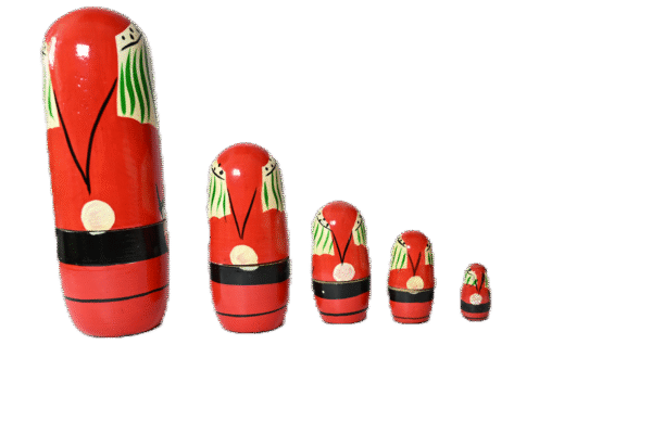 Handmade Indian Wooden Toys Nesting (Russian) Doll, Handicraft Items - Set of 5 Piece (Santa) for Showpiece Figurine |  Home Decor | Gifts | Toys - Image 3