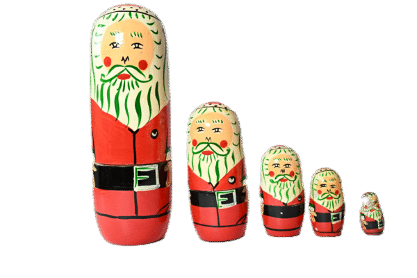 Handmade Indian Wooden Toys Nesting (Russian) Doll, Handicraft Items - Set of 5 Piece (Santa) for Showpiece Figurine |  Home Decor | Gifts | Toys - Image 4