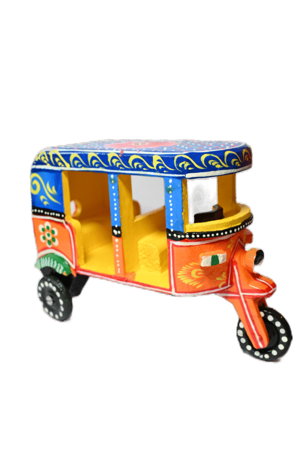 Auto Rickshaw Vehicle Wooden Toys Hand made & painted Push and Pull Toys for Kids | Showpiece Figurine |  Home Decor | Gifts - Image 6