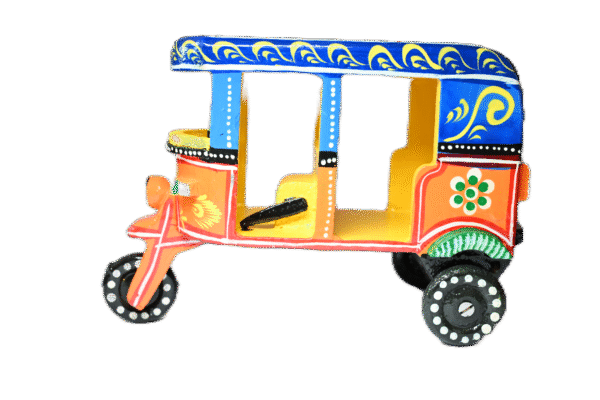 Auto Rickshaw Vehicle Wooden Toys Hand made & painted Push and Pull Toys for Kids | Showpiece Figurine |  Home Decor | Gifts - Image 9