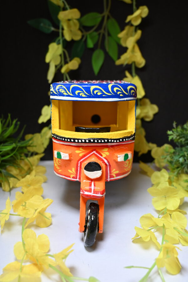 Auto Rickshaw Vehicle Wooden Toys Hand made & painted Push and Pull Toys for Kids | Showpiece Figurine |  Home Decor | Gifts - Image 5