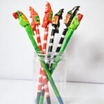 Wooden Pencil Set of 06 with Animal and Bird Faces Suitable for Kids Learning and Daily School Educational Activities |  Home Decor | Gifts | Toys 