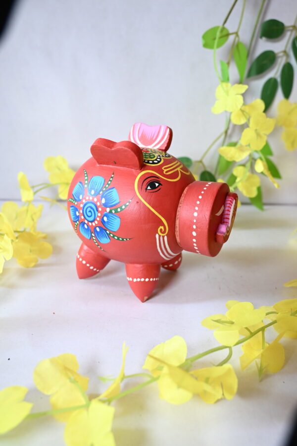 Elephant Piggy Bank  Wooden Handcrafted Statue for PiggyBank | Showpiece Figurine |  Home Decor | Gifts | Toys  - Image 7