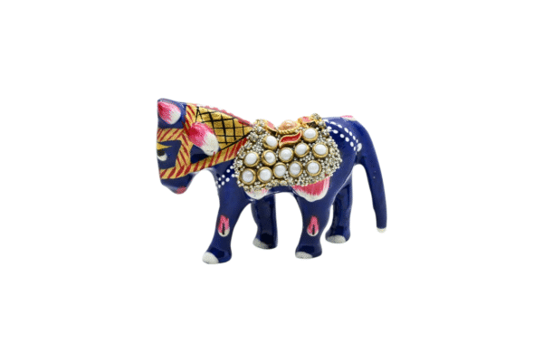 Meenakari Horse Statue Set of 2 with glittering beads | Spiritual Auspicious Handmade Decorative Showpiece Figurine for Home Office Decor and Gift Item - Image 2