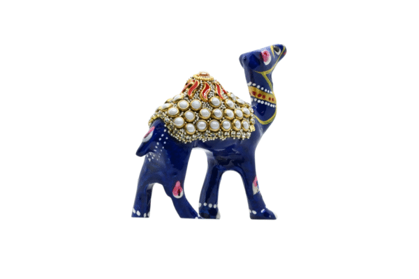 Meenakari Handcrafted Camel Figurine/Statue Set of 2 with glittering beads for Good Luck, Home Decor, Office, Tabletop Decor, Studies, Festival, Gift - Image 5