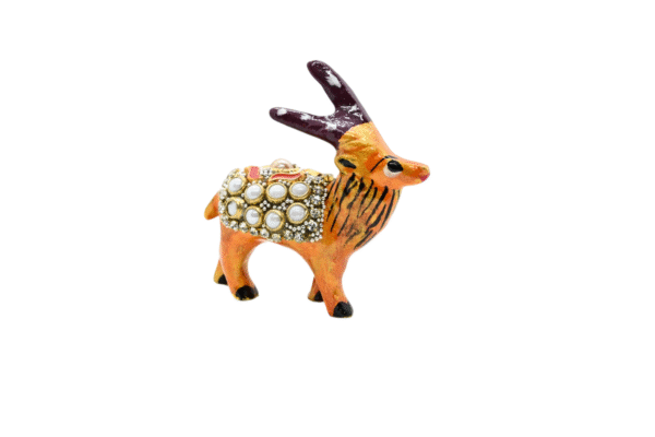 Meenakari Dear Statue with glittering beads Set of 2 - Showpiece Figurine | Positive Energy Home Decor | Harmony & Prosperity | Toys  Good luck Charm  - Image 7
