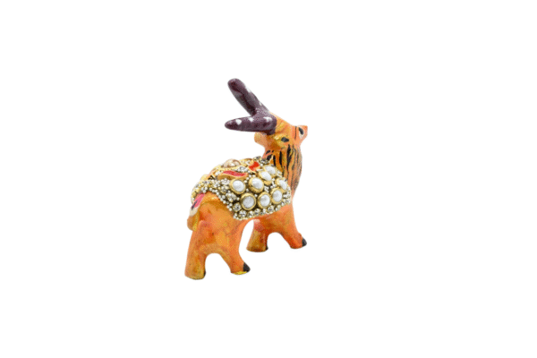 Meenakari Dear Statue with glittering beads Set of 2 - Showpiece Figurine | Positive Energy Home Decor | Harmony & Prosperity | Toys  Good luck Charm  - Image 5
