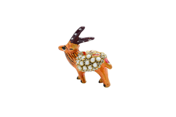 Meenakari Dear Statue with glittering beads Set of 2 - Showpiece Figurine | Positive Energy Home Decor | Harmony & Prosperity | Toys  Good luck Charm  - Image 4