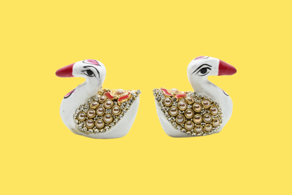 Handicraft meenakari Rabbit with glittering beads Set of 2 – Showpiece Figurine | Positive Energy Home Decor | Harmony & Prosperity | Toys  Good luck Charm - Image 6
