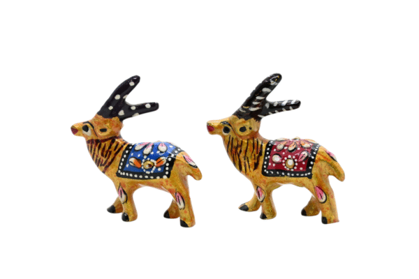 Meenakari Dear Statue Set of 2 - Showpiece Figurine | Positive Energy Home Decor | Harmony & Prosperity | Toys  Good luck Charm  - Image 7