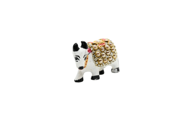 Meenakari Cow with glittering beads Set of 2 – Showpiece Figurine | Positive Energy Home Decor | Harmony & Prosperity | Toys  Good luck Charm - Image 6