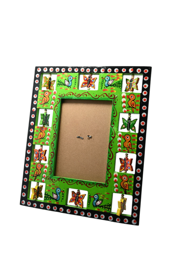Handcrafted Wooden Photo Frame | Rustic & Elegant Wood Picture Frame for Table & Wall Decor | Home, Office & Gifting Use | Traditional Indian Wooden Craft (Frame-Green) - Image 7