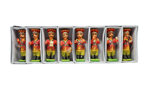 Wooden Hand crafted & painted Band Musician Sakha Set of 8 Showpiece Figurine |  Home Decor | Gifts | Toys - Image 2