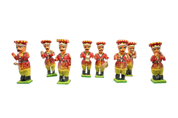 Wooden Hand crafted & painted Band Musician Sakha Set of 8 Showpiece Figurine |  Home Decor | Gifts | Toys - Image 3