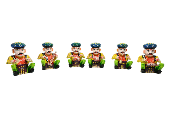 Wooden Handpainted Handicraft Musician Bawla Set of 6 Showpiece Figurine |  Home Decor | Gifts | Toys  
