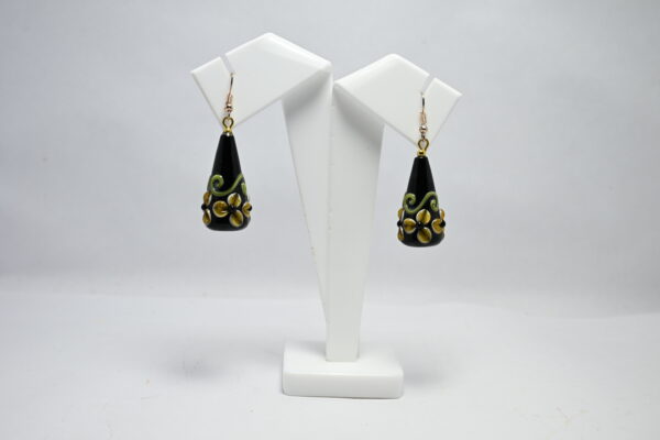 handmade lampwork glass beaded drop earrings - Image 3