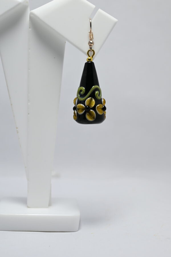 handmade lampwork glass beaded drop earrings - Image 4