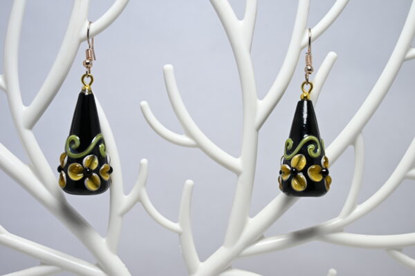 handmade lampwork glass beaded drop earrings - Image 6