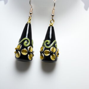handmade lampwork glass beaded drop earrings