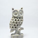 Natural Soapstone Owl Sculpture Hand Carved Jali Work Showpiece Figurine | Wealth | Harmony & Prosperity | Worship |  Good luck Charm (Baby Inside Mother's Tummy)