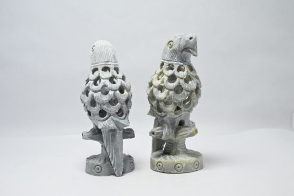 Natural Soapstone Parrot Sculpture Hand Carved Jali Work Trunk Down Showpiece Figurine | Positive Energy Home Decor | Harmony & Prosperity | Worship |  Good luck Charm (Baby Inside Mother's Tummy) - Image 6