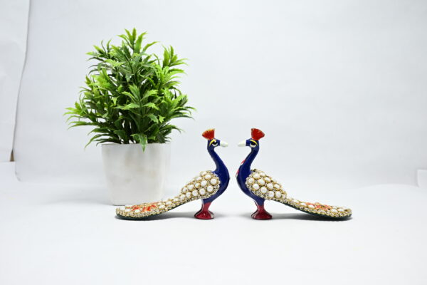 Meenakari Peacock Statue Set of 2 with glittering beads | Spiritual Auspicious Handmade Decorative Showpiece Figurine for Home Office Decor and Gift Item - Image 7