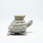 Natural Soapstone Turtle Sculpture Hand Carved Jali Work with Candle Holder Showpiece Figurine | Positive Energy Home Decor | Harmony & Prosperity | Worship |  Good luck Charm