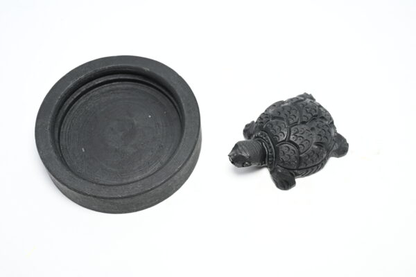 Natural Black Stone Turtle Sculpture Hand Carved Jali Work Showpiece Figurine | Positive Energy Home Decor | Harmony & Prosperity | Worship |  Good luck Charm (Black) - Image 5