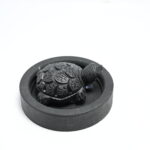 Natural Black Stone Turtle Sculpture Hand Carved Jali Work Showpiece Figurine | Positive Energy Home Decor | Harmony & Prosperity | Worship |  Good luck Charm (Black)