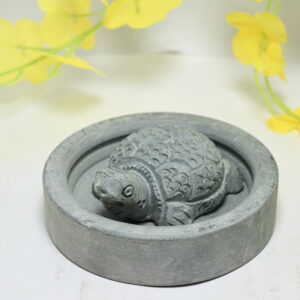 Natural Black Stone Turtle Sculpture Hand Carved Jali Work Showpiece Figurine | Positive Energy Home Decor | Harmony & Prosperity | Worship |  Good luck Charm