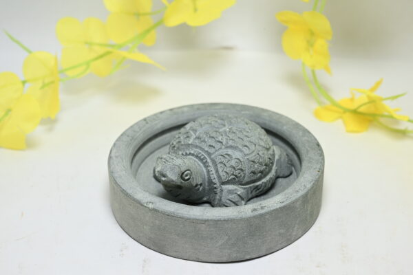 Natural Black Stone Turtle Sculpture Hand Carved Jali Work Showpiece Figurine | Positive Energy Home Decor | Harmony & Prosperity | Worship |  Good luck Charm