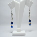 Handmade Lampwork Glass Beads Earrings Long-drop (Blue Bottle)