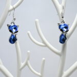 Authentic Gemstone CUBIC ZIRCONIA Charms Earrings (Blue)