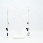 Handmade Butterfly Charm Hanging Earrings (Black & White)